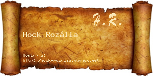 Hock Rozália névjegykártya